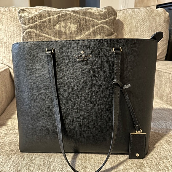 Kate Spade Black Laptop Bag with Gold Accents - Picture 2 of 9